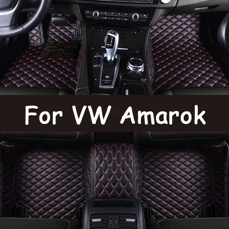 Car Mats For Volkswagen VW Amarok 2010~2022 Floor Rug Auto Interior Parts Carpet Pad Luxury Leather Mat Full Set Car Accessories