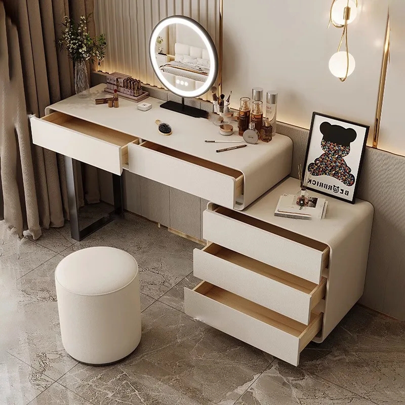 

Solid wood small apartment dresser new bedroom master bedroom chest storage cabinet integrated cream style dressing