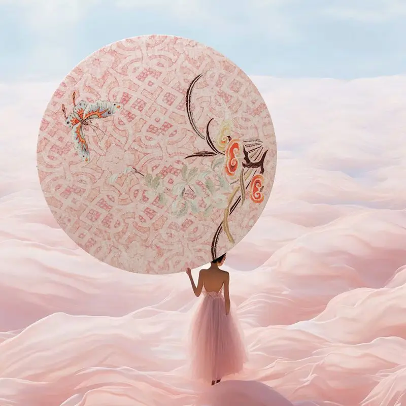 Chinese style pink carpet, living room sofa cushion, cloakroom, bedroom round blanket floor mat