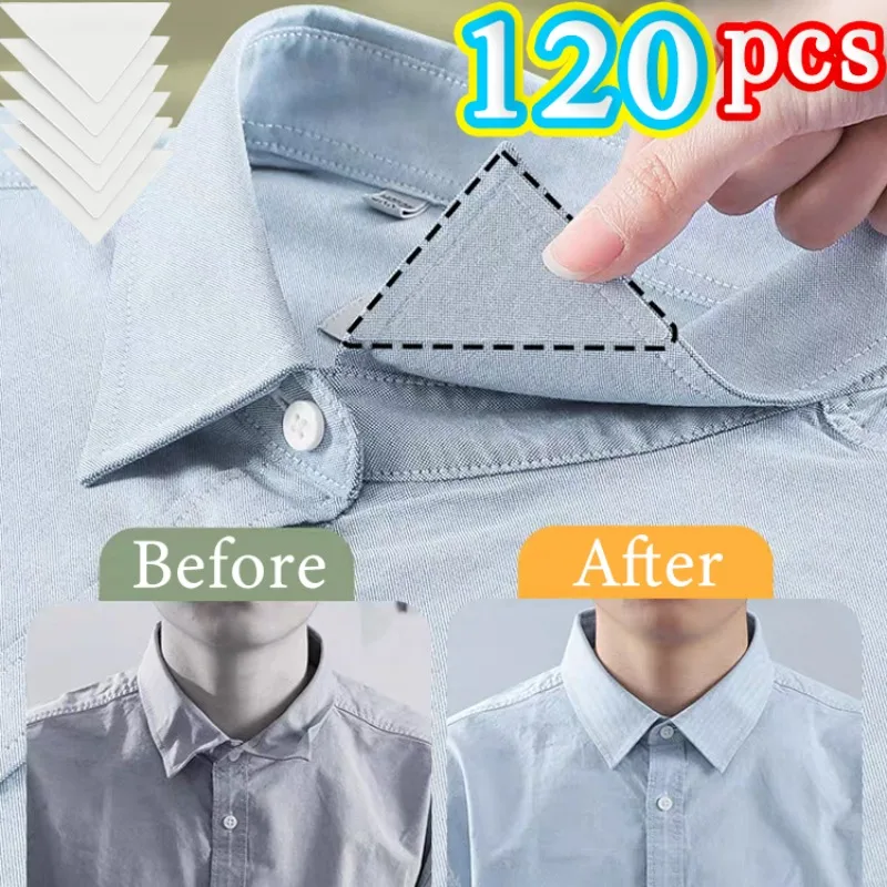 Anti Curl Collar Stays หลีกเลี่ยง Roll เสื้อโปโล Shaping Patch กาว Stand Collar Shaper สติกเกอร์ป้องกันการเปลี่ยนรูปคงที่แผ่น