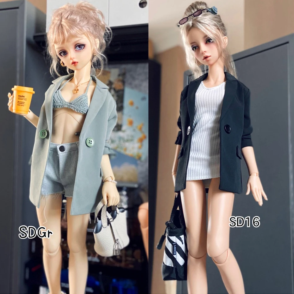 

D04-B307 Children handmade toy BJD/SD doll clothes 1/3 black Casual loose fitting suit 1pcs