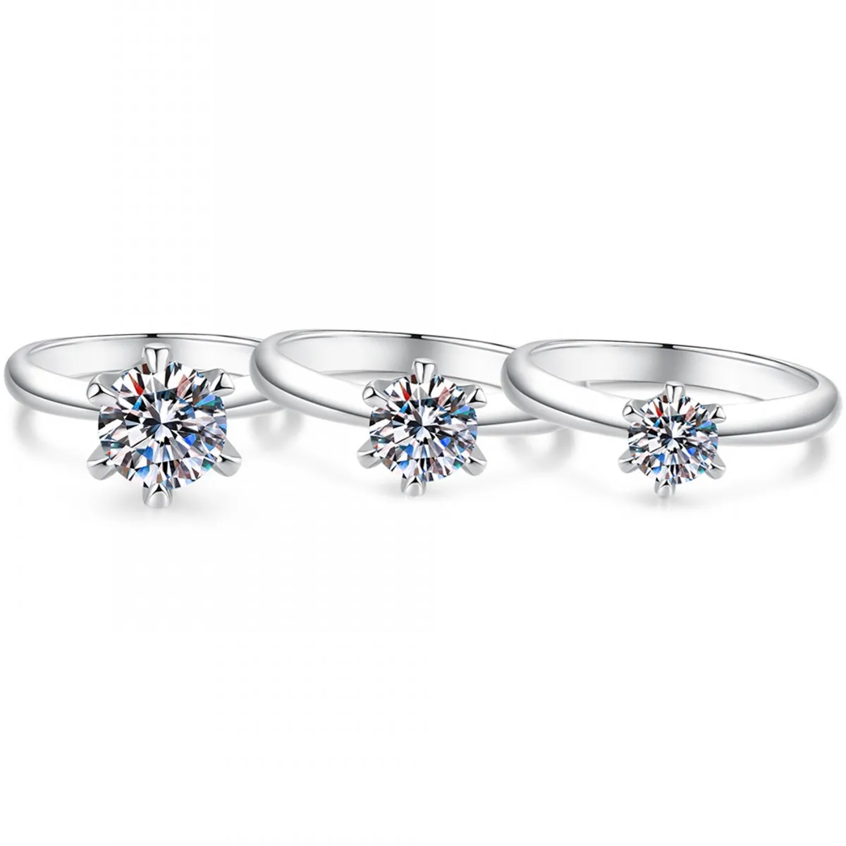 2ct Moissani BOCAI New S925 Sterling Silver Jewelry Fashionable And Luxurious Six Claws Engagement Ring Women's Selected Gift