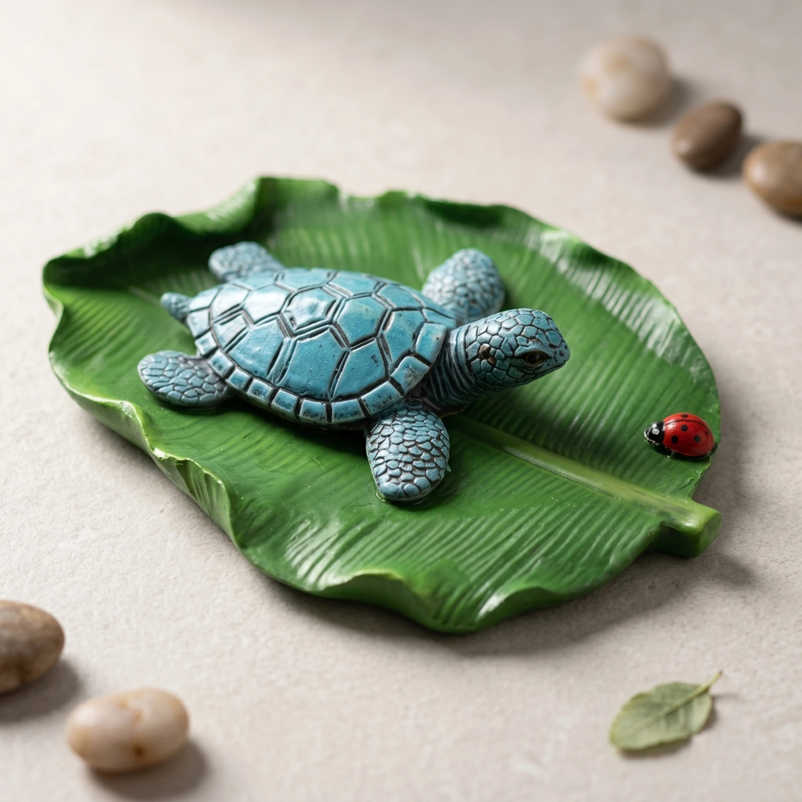 Schwimmende Schildkröten-Dekoration, dekorative Aquarium-Dekoration mit Lotusblatt, Wasserlandschaftsdekoration, wasserdicht für Teichbesitzer