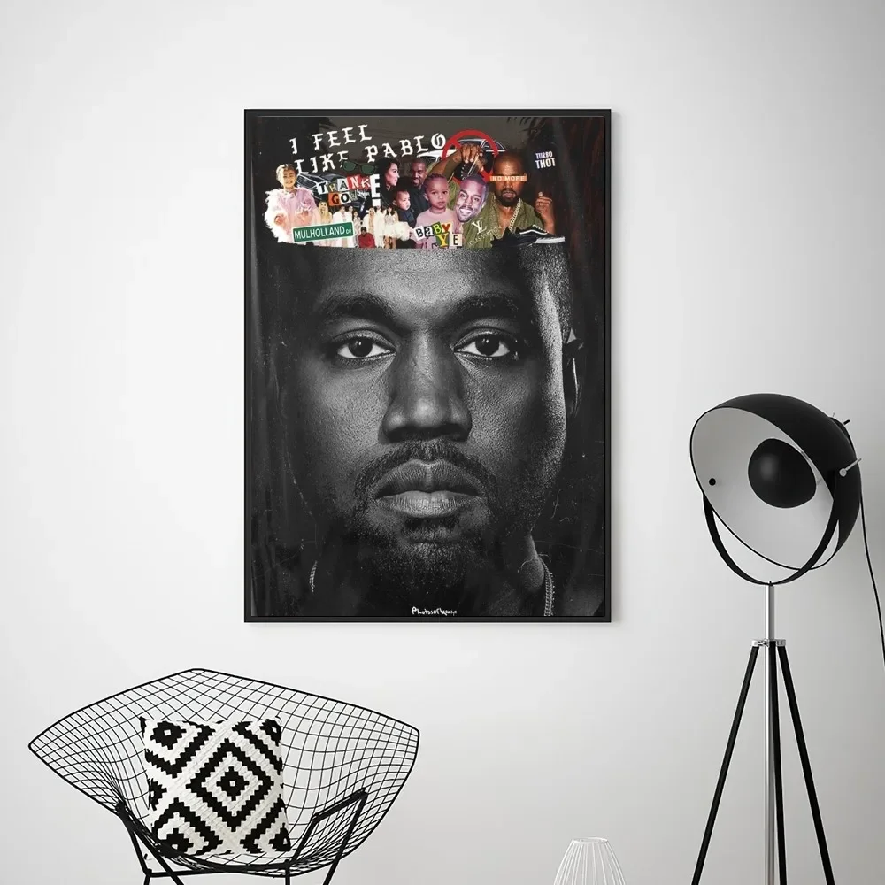 rapper K-Kanye west  Poster Prints Wall Pictures Living Room Home Decoration Small