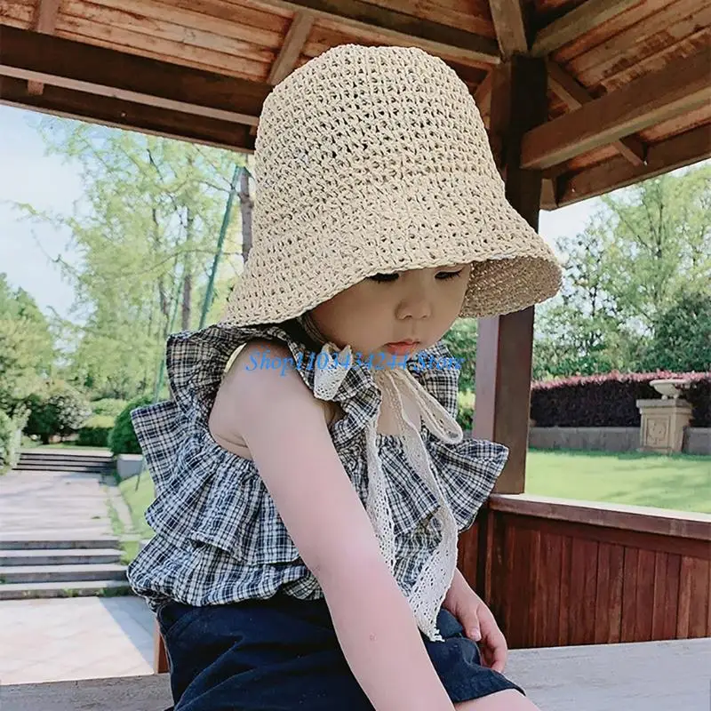 

Детские дорожные пляжные кепки с регулировкой подбородка, завязанные поясом от солнца, кепки-ведра для повседневного ношения