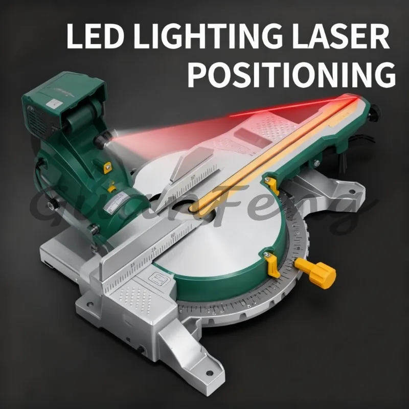 12 Inch 305mm Sliding Miter Saw, Double Bevel Bench Top Woodworking Saw with Laser for Wood Cutting Projects