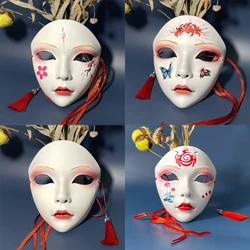 Mask Full Face White Fashion Adult Chinese Style Hand Painted Decoration Han Chinese Clothing Accessories Ball Performance Props