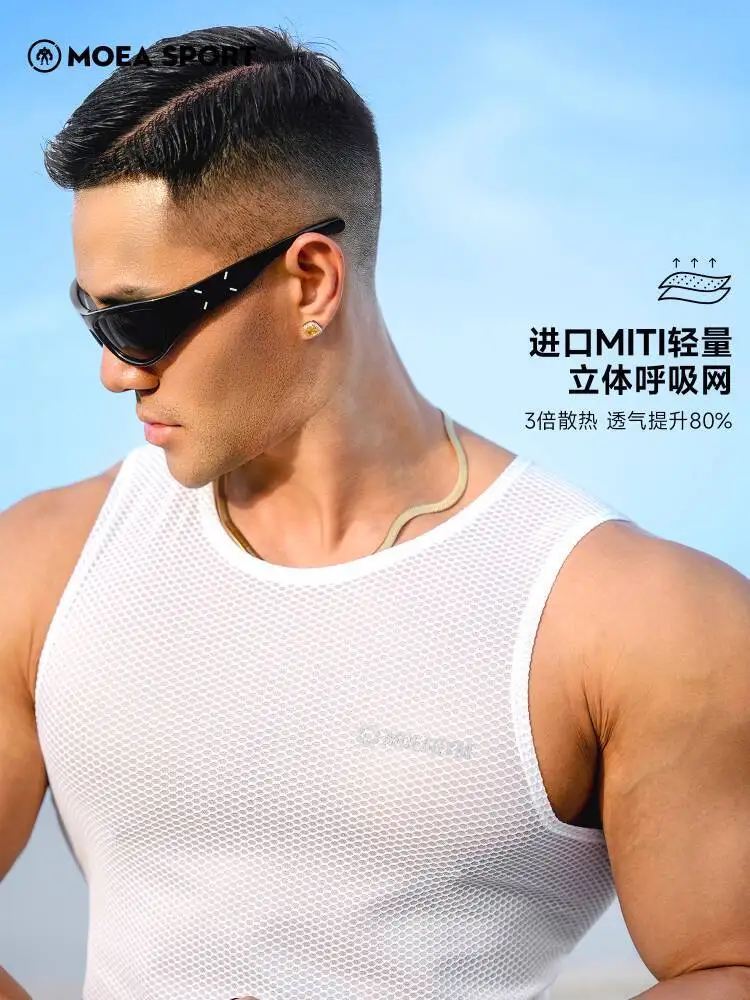 Summer breathable black sexy sports fitness tank top Plus size cycling see through t shirt vest