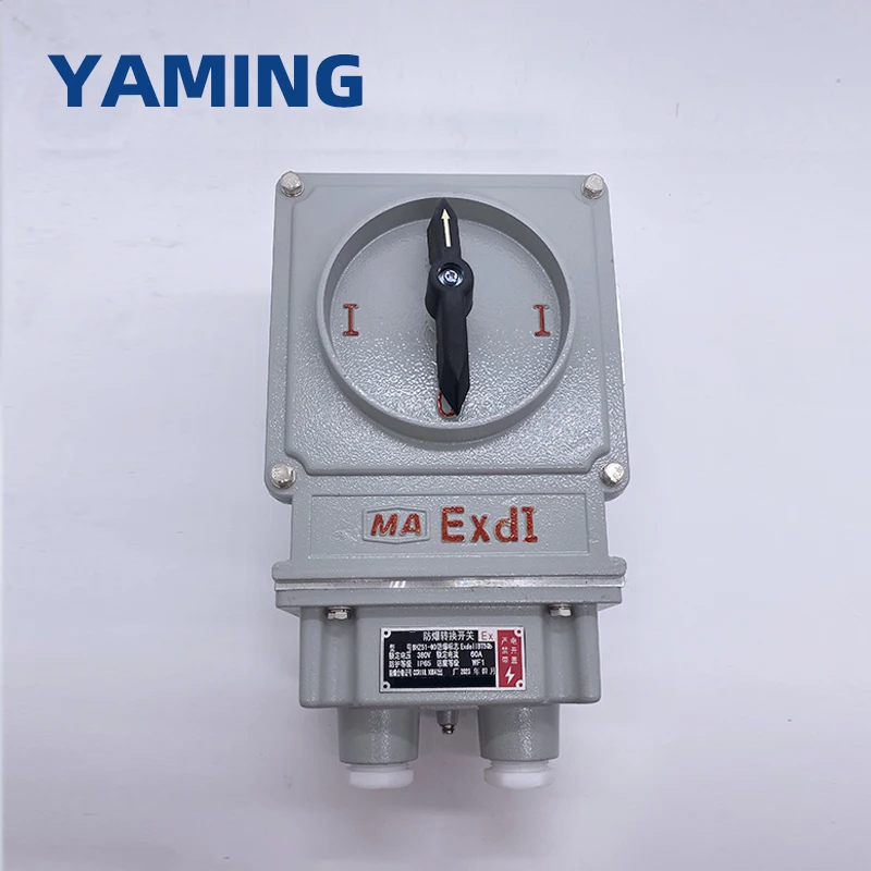 Interruptor rotativo à prova de explosão com controle de parada de partida trifásico 380V 60A de alumínio EX