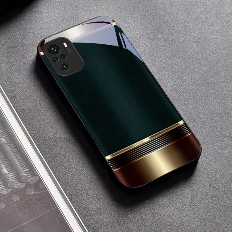 Metal trim border Black Glass Phone Case For Redmi Note 10 11 Pro+ 12 13 14 4G (Global) 14 Pro 5G India K60Ultra 13C 14C Cover view 3