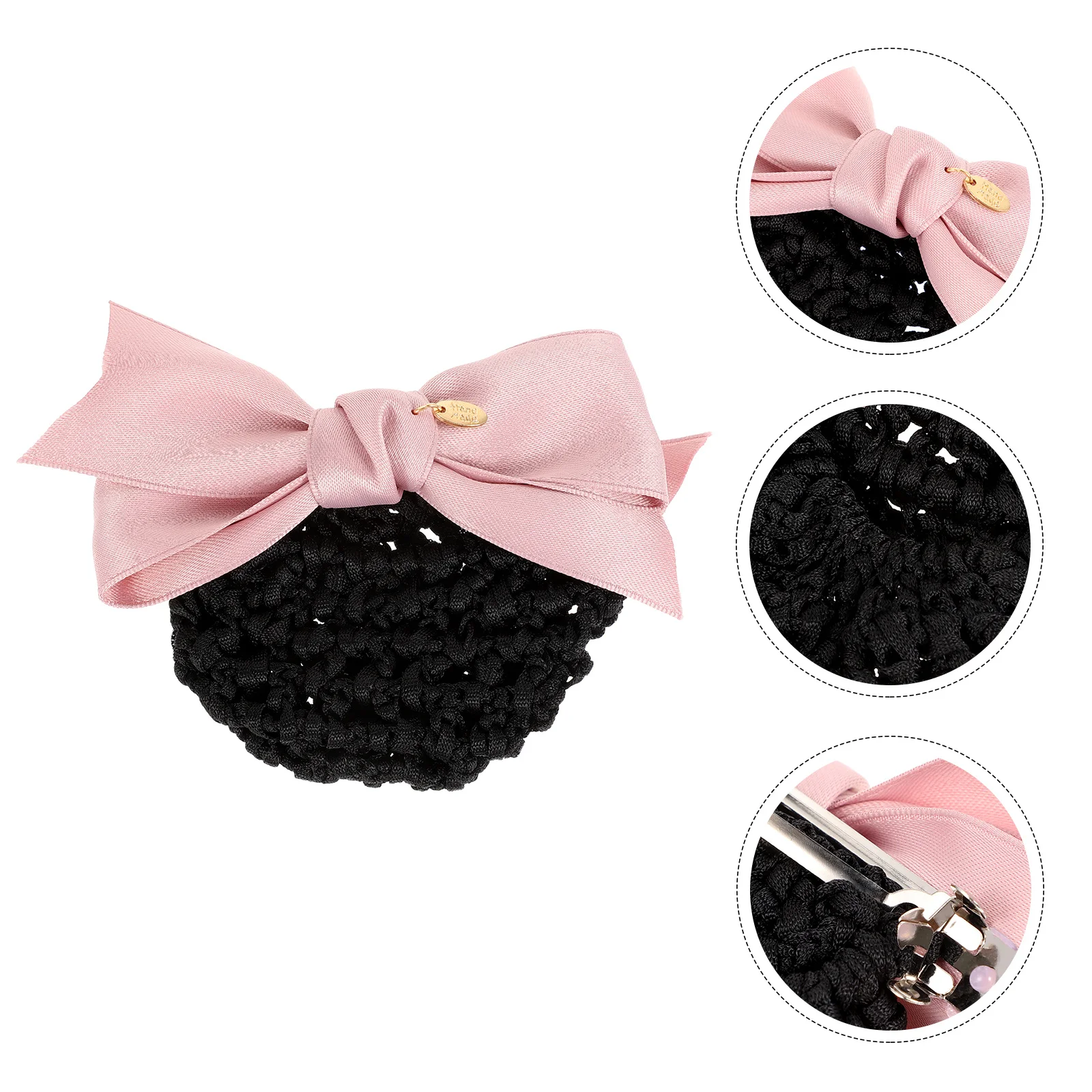 

1Pcs Work Headdress Bow Hair Snood Elastic Mesh Clip Office Professional Hair Accessory Work Headdress Female Bow Knot Decor