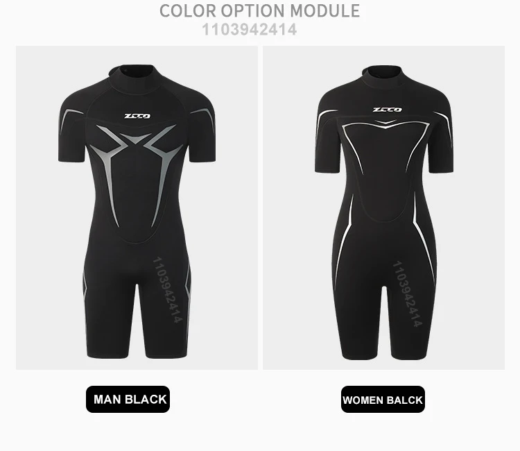 3 mm Neoprenanzüge für Männer und Frauen, Neopren-Tauchanzüge, Reißverschluss hinten, kurzärmelige Badeanzüge zum Tauchen, Schnorcheln, Surfen, Schwimmen, Neoprenanzug – Detail 7