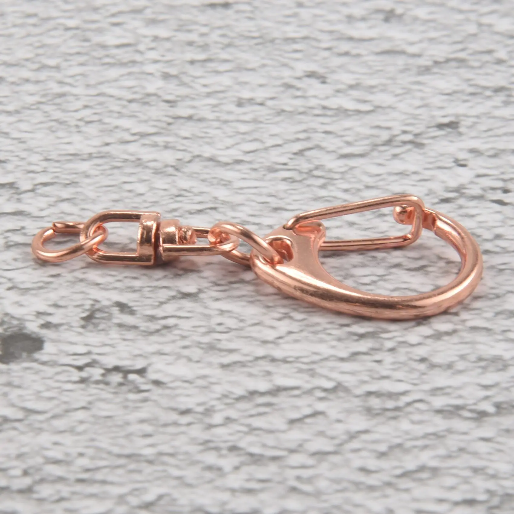 feelfeel 50 Pcs Rose Gold Keychain, Spring Snap Key Ring with Chain and Jump Rings, DIY Key Chain Parts for Craft Hanging Buckle