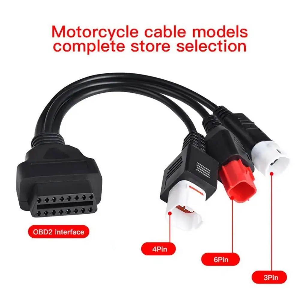 

Кабель-разветвитель OBD 16-контактный (1 на 3) 3P+4Pin+6Pin для диагностики мотоциклов Honda Yamaha