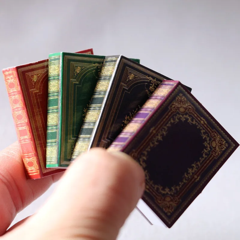 

10 пиколов, масштаб 1:12, миниатюрный кукольный домик, винтажная раскладная книга, миниатюрная книга, классическая карманная книга, декор для сцены, реквизит