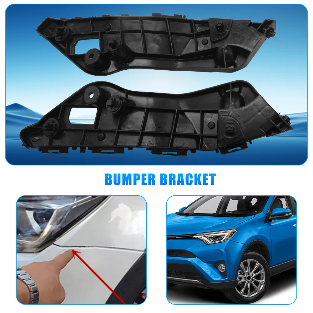 Pair Car Front Bumper Bracket Retainer Beam Mount Support For 2013 2014 2015 2016 2017 2018 Toyota RAV4 Accessories