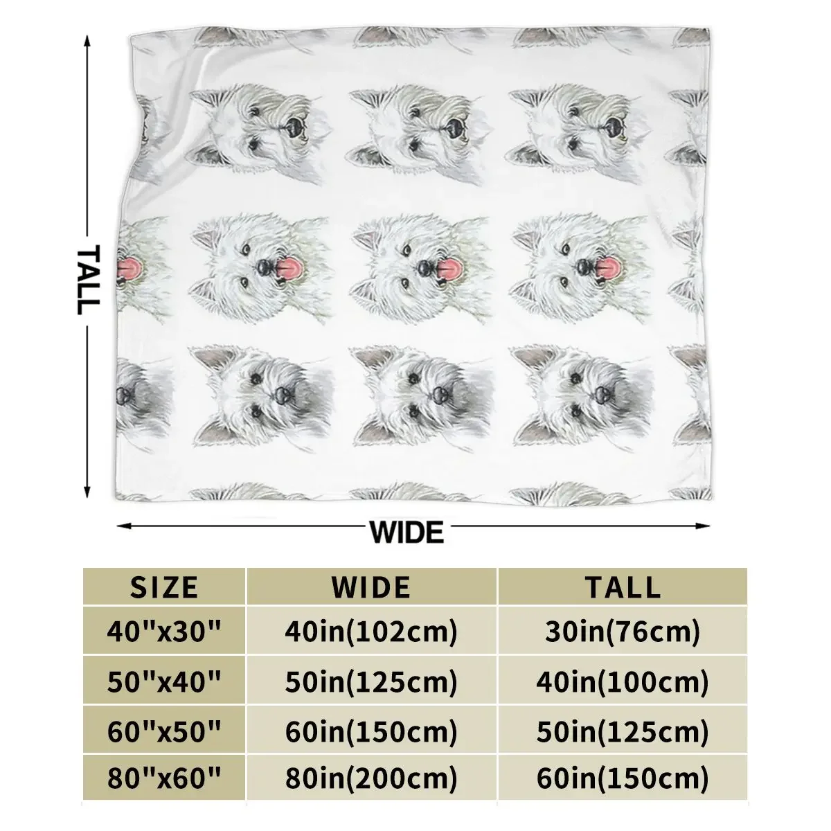 Westies-Soft Warm Flanela Cobertor, Cama, Sala de estar, Piquenique, Viagem, Casa, Sofá