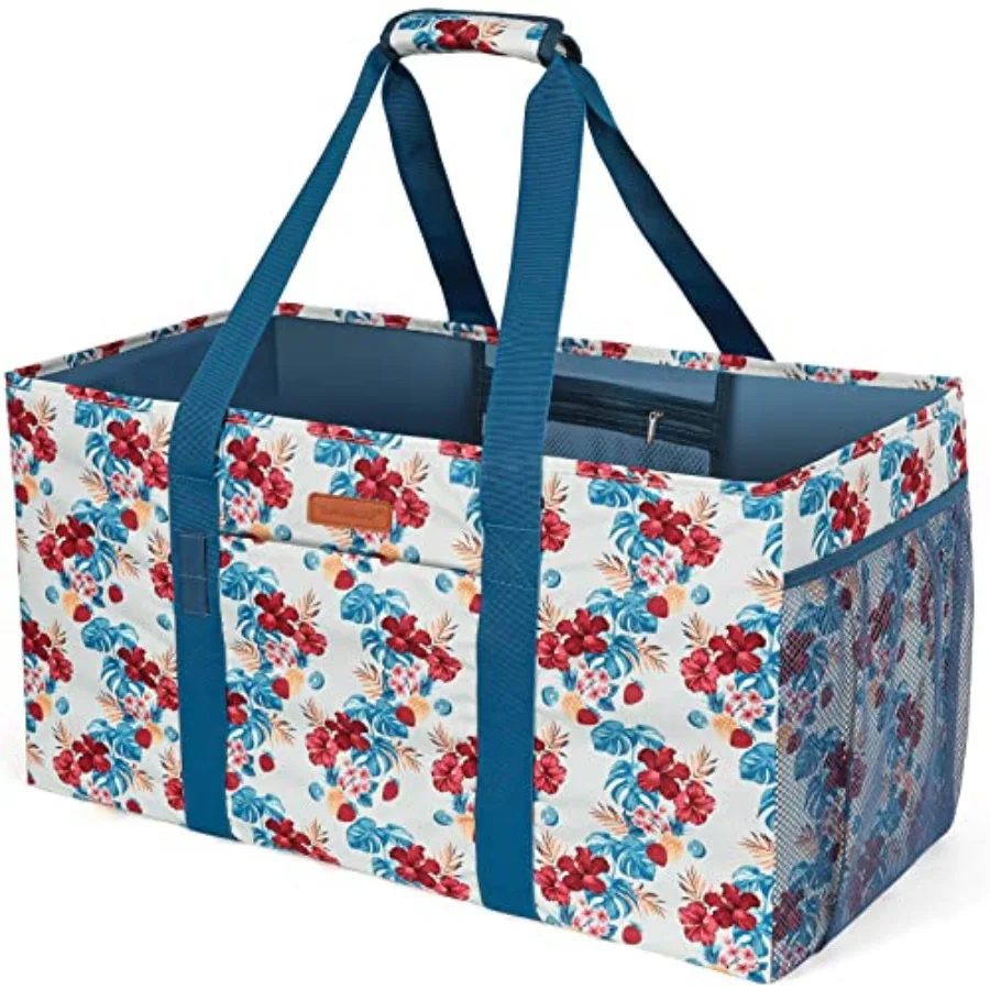 

Extra Large Reusable Grocery Bag Carrier with Handle Thirty One Utility Tote Foldable for Shopping and Beach