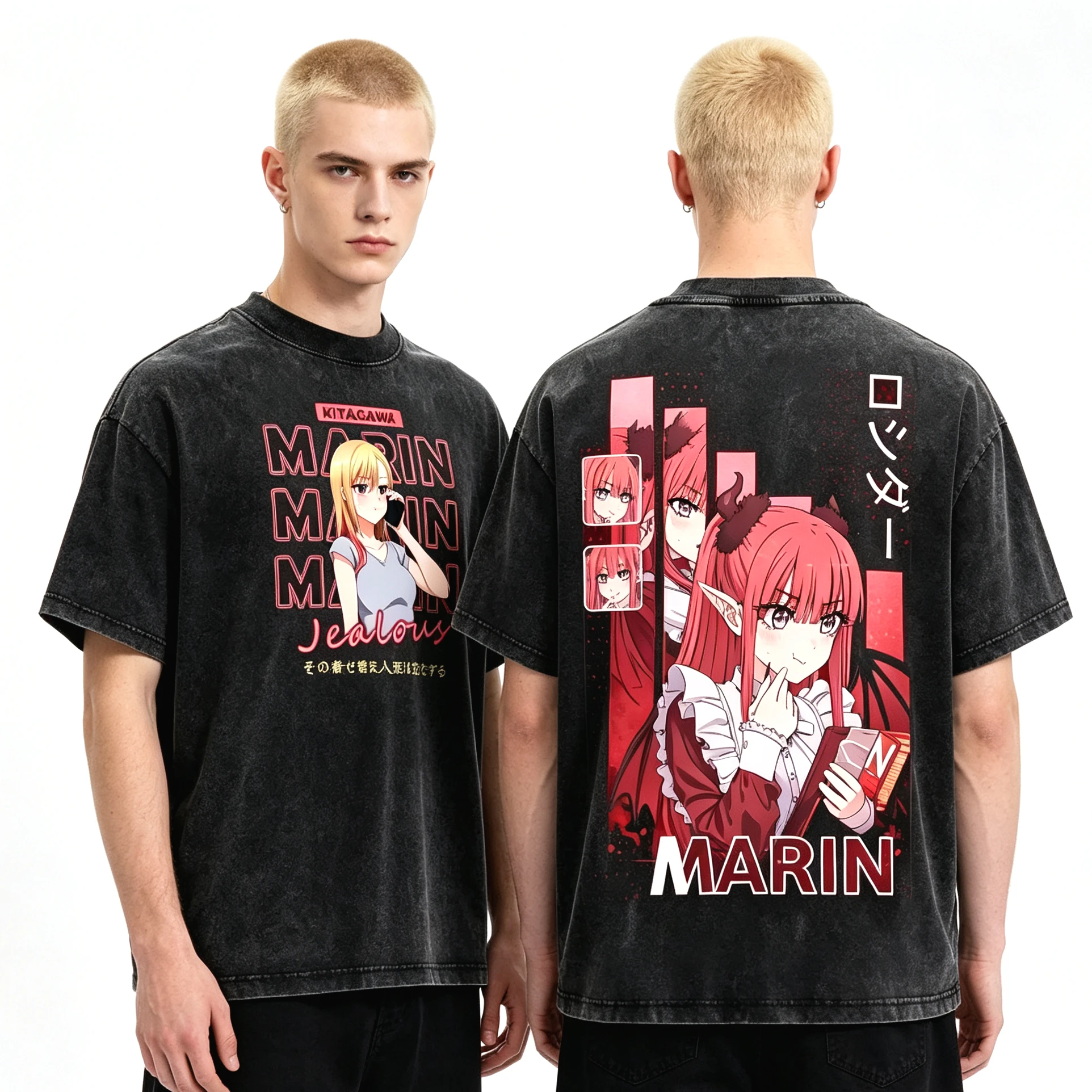 Camisetas Oversized de Algodão Gótico Y2K Harajuku para Homens e Mulheres - Coleção Quente de Verão Anime My Dress-Up Darling Kitagawa Marin