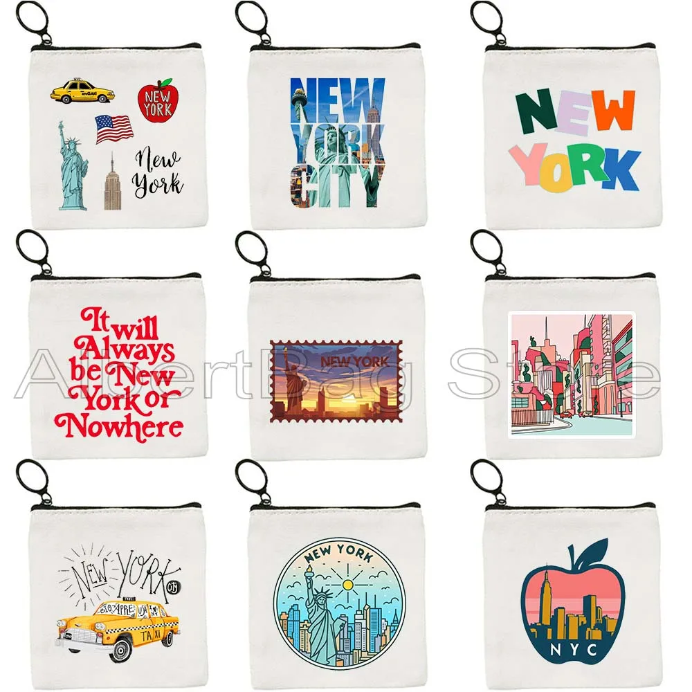 Monedero grande de Apple, Nueva York, Estatua de la libertad, funda para llaves, EE. UU., América, San Francisco, viaje, regalos lindos, bolsa para tarjetas