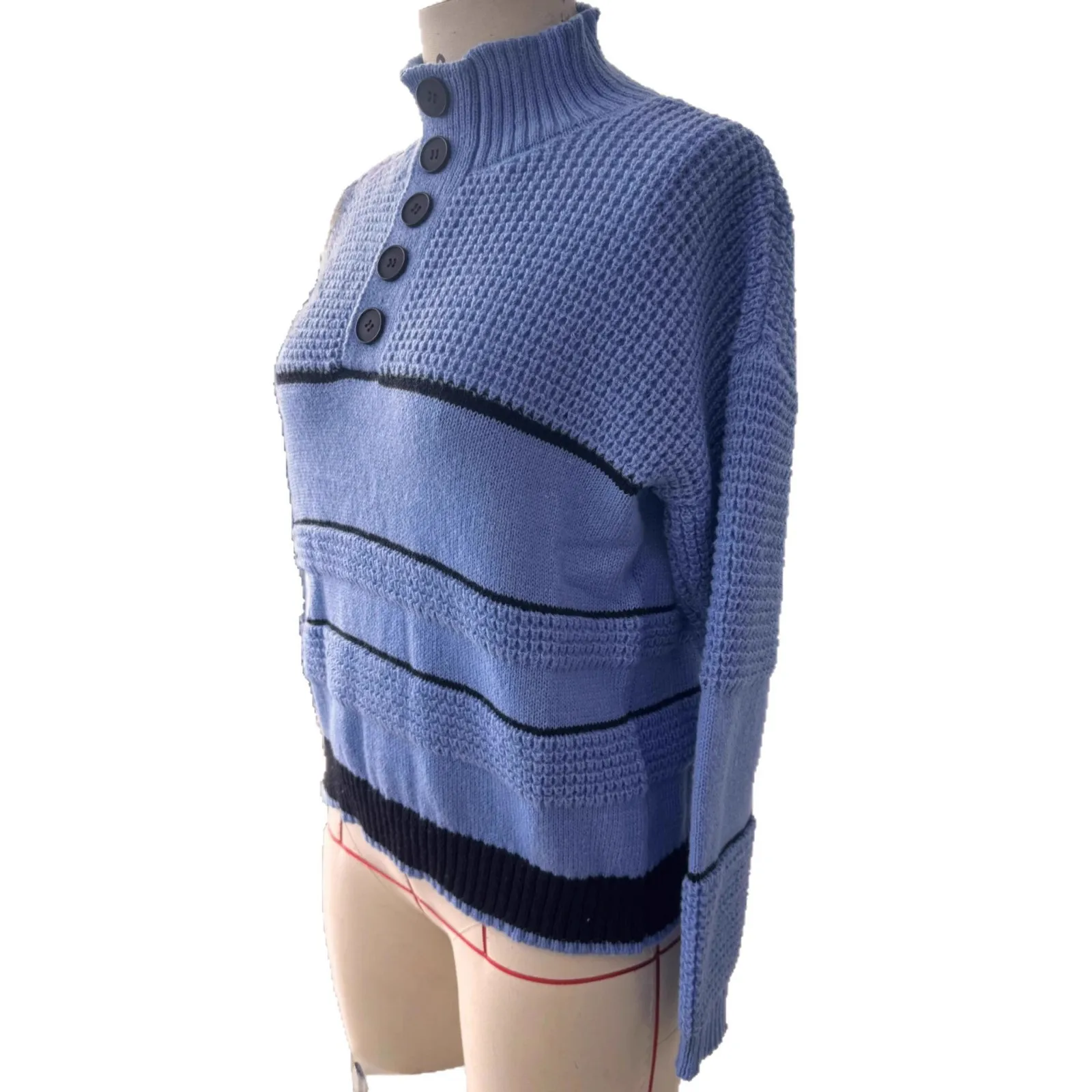 Damenbekleidung Winter Vielseitiger Damen Kleidung Polo Neck Pullover Pullover Pull En Maille Femme Half Button Long Sleeve Sweater