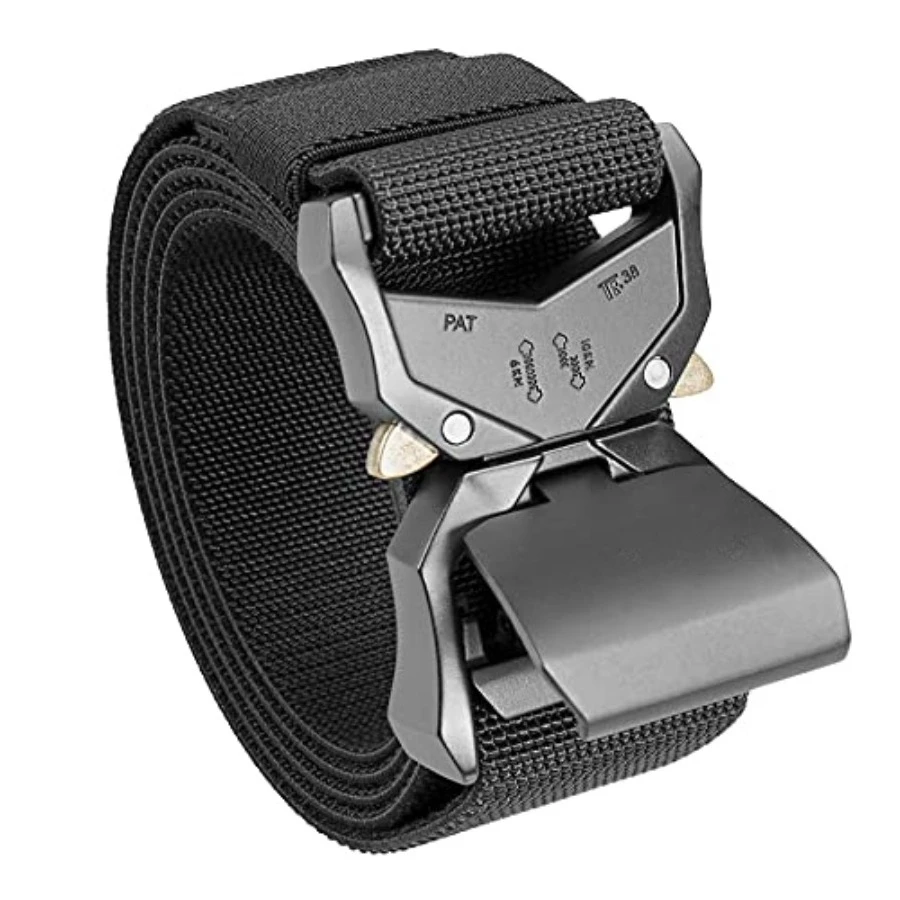

Tactical Belt, Military Hiking Rigger 1.5" Nylon Web Work Belt with Heavy Duty Quick Release Buckle,Medium-for Waist 36"-42" (Length 49")
