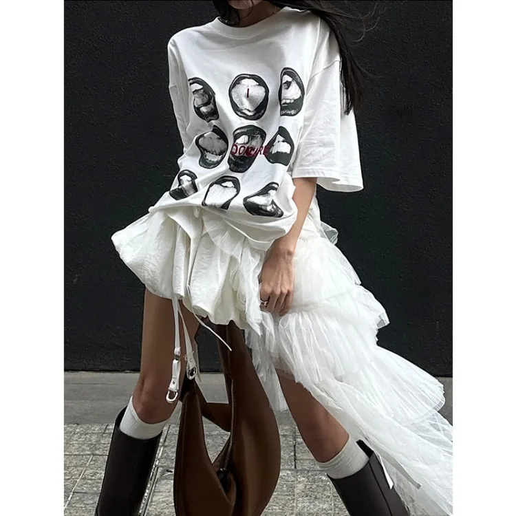 

Fashion Sweet White A-line Skirt for Women Summer Low-waist Flower Bud Skirts 2025 New Casual All-match Faldas Mujer