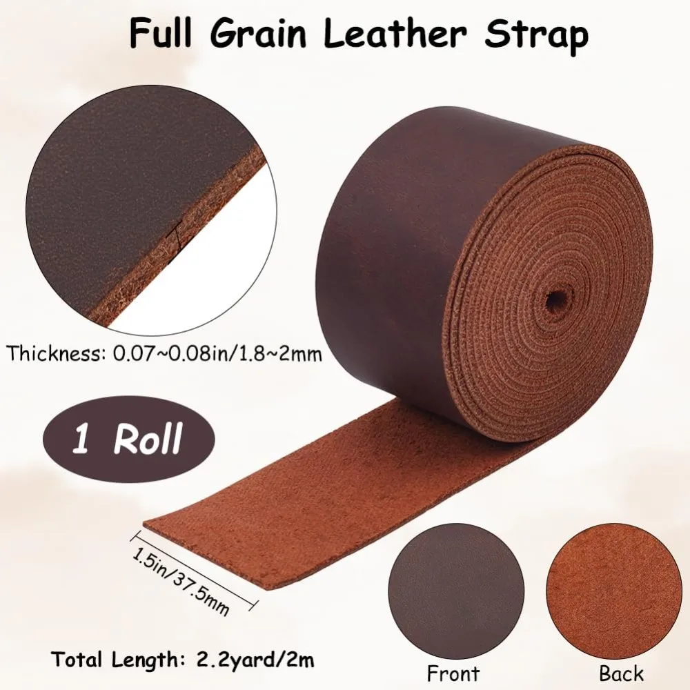 72 x 1.5 Inch Wide Genuine Cowhide Leather Strap Crazy Horse Top Grain Real Leather Strip AB Grade Leather String Cord Yellow
