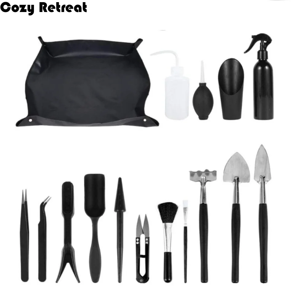 

Набор садовых кашпо из нержавеющей стали, водонепроницаемый коврик, секаторы, набор инструментов для бонсай, эргономичная ручка, многофункциональный