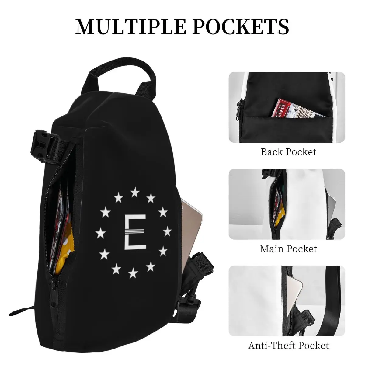 Fallout Enclave Star Logo Brusttasche Herren Sling Umhängetasche Rucksack Brusttasche Reisen Wandern Tagesrucksack Umhängetasche