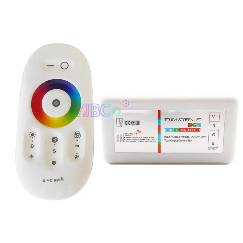 2.4G RGB RGBW RGBWC Controller Light Dimmer Touch Screen Remote DC12V 24V 18A LED Strip dimming Switch