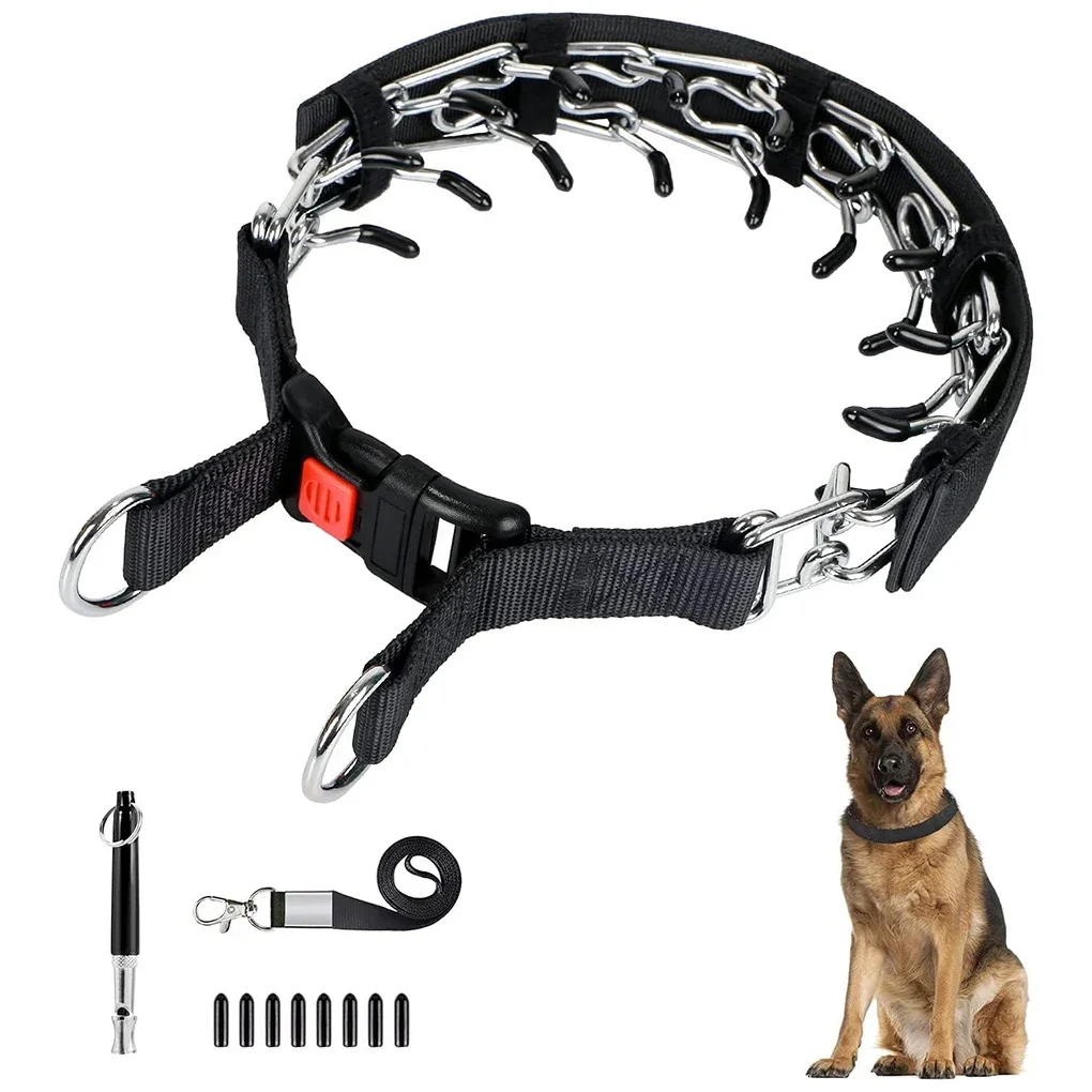 Fivela ajustável do colar do treinamento do cão, Reflexivo Coberto Dog Spike Pinch Collar, Cães pequenos e grandes