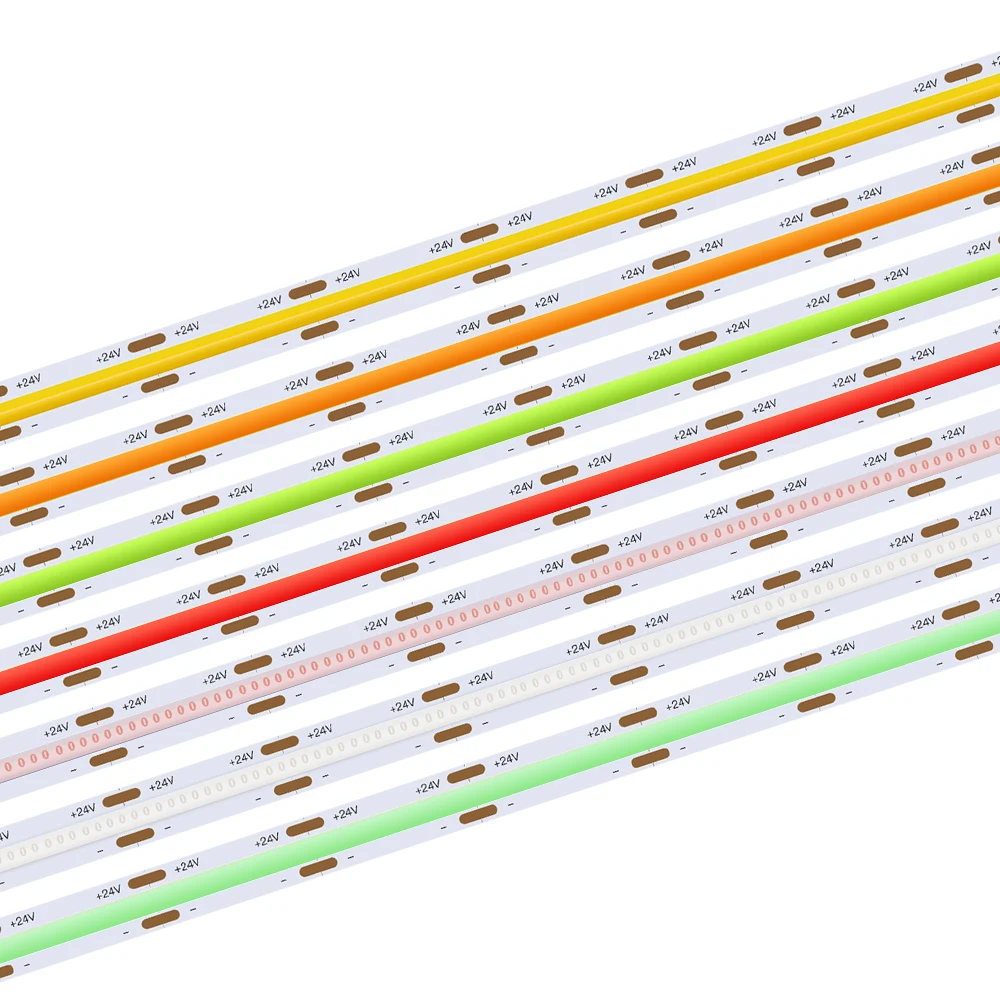 8mm 24V LED Strip Multi-Color COB LED Strip 480LEDs/M For Bedroom Decoration Kawaii Green Blue Pink Red Yellow Dimmable