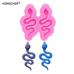 Mini snake keychain pendant boutique silicone mold DIY epoxy resin jewelry hair accessories shoes bags accessories drip molds