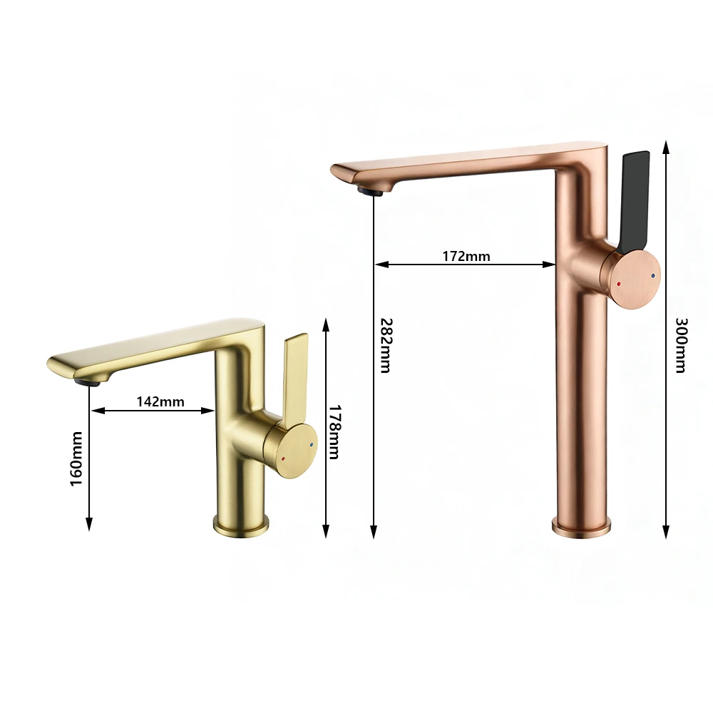 جودة عالية 10 سنوات الضمان بالوعة الحمام صنبور ثقب واحد مغسلة صنبور المياه الساخنة والباردة الحنفية خلاط نحاسي حوض الحنفيات صنبور حمام فاخر حديث لتجديد حمام الفيلا الفندقية #5
