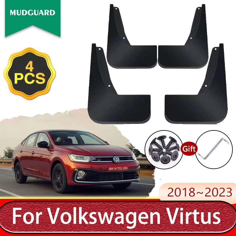 

4X for Volkswagen VW Virtus Polo Sedan Skoda Slavi 2018~2023 Accessories Car Wheel Mudguards Splash Guards Mud Flaps Fender 2022