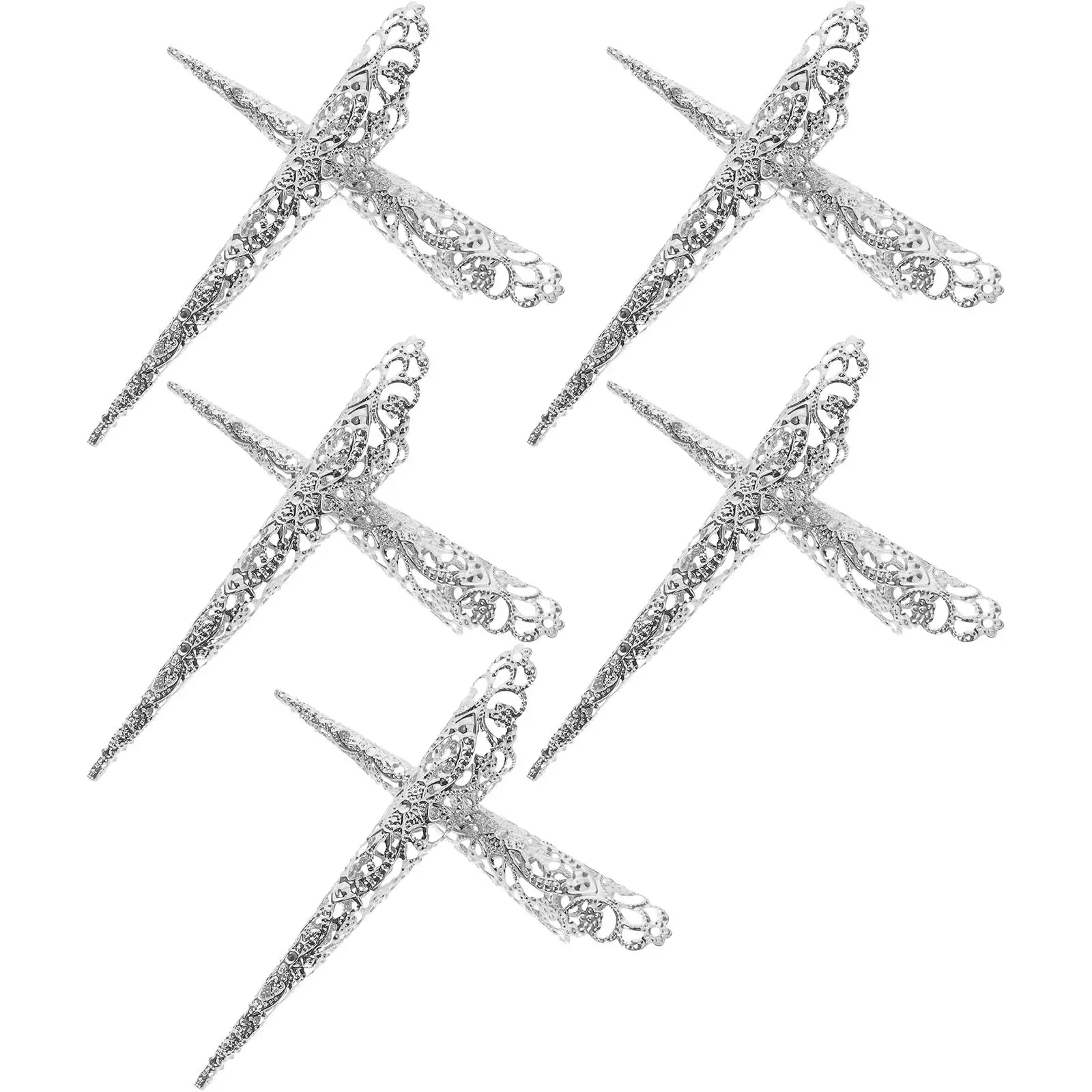 

10 Pcs Long Nail Fingers Claw Tips Metal Claws Rings Fingertip Fake Nails Women Party Costume Accessories Breathable Iron