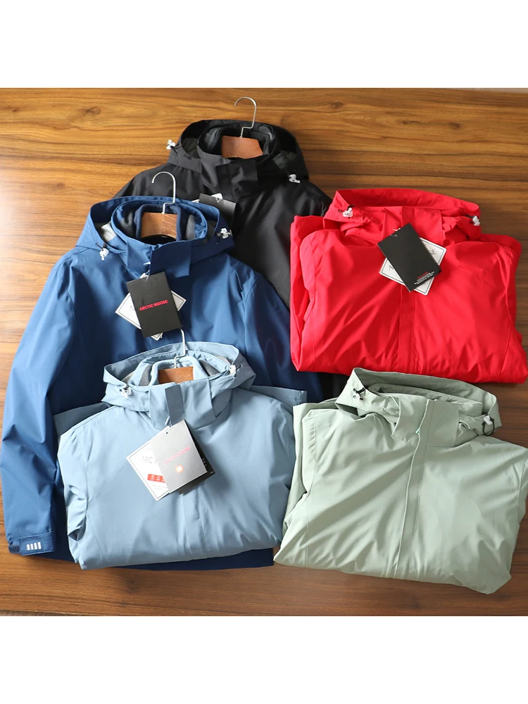 

Outdoor Men's Tee-in-One Fce Lined Hooded Jaet Ski Series Detachable Inner Polyester Fiber Long Sve Zipper Closure