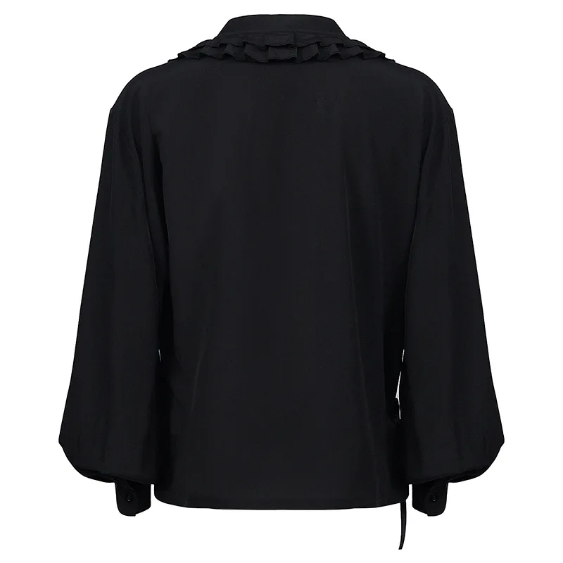 Victorian Era Steampunk Ruffled Solid Top Halloween Vampire Cosplay Costume 2025 New Adult Men Medieval Renaissance