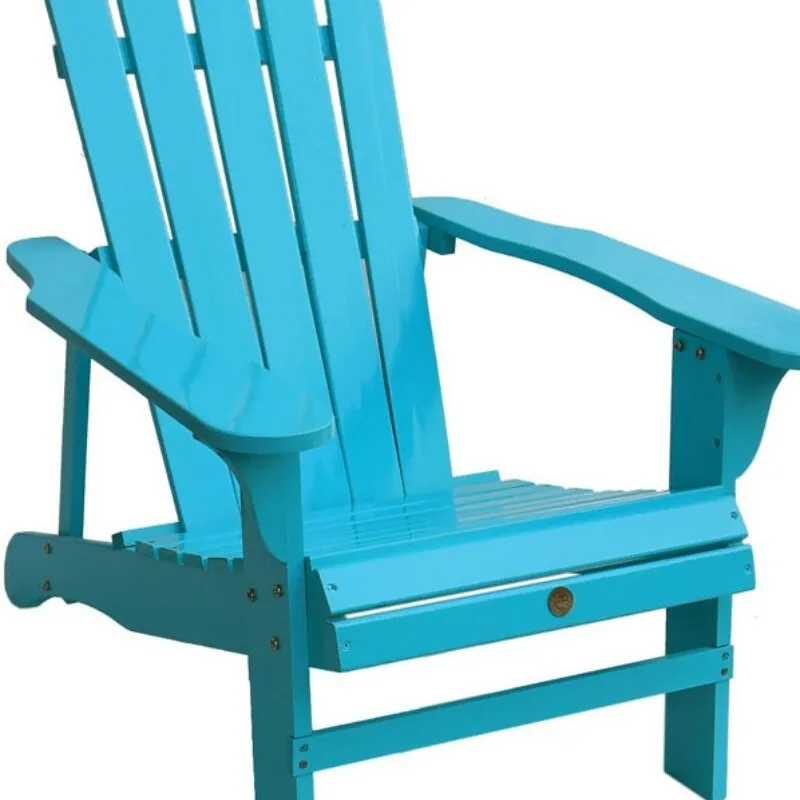 Beach simple retro lounge chair outdoor solid wood backrest balcony log garden leisure