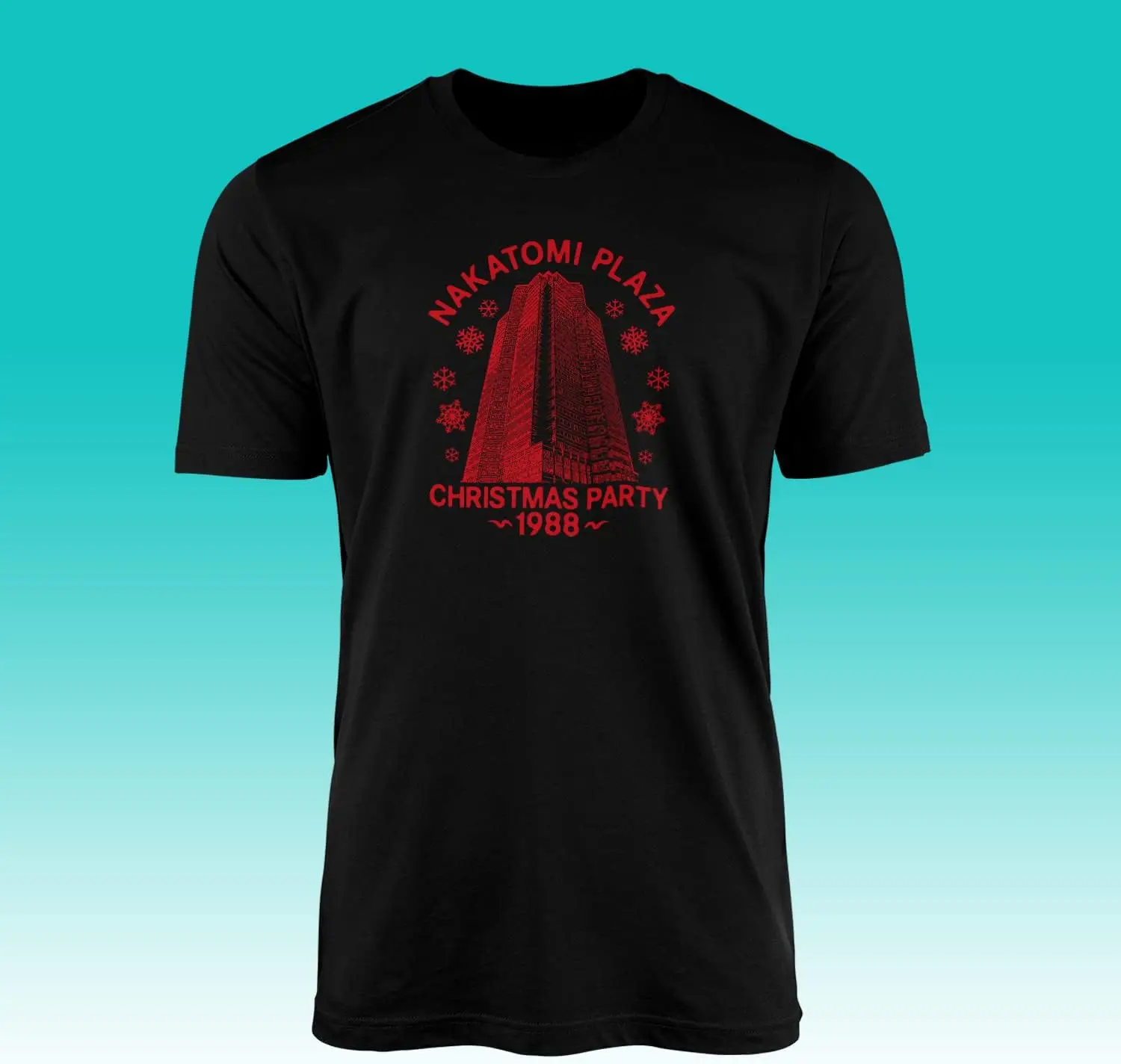ناكاتومي بلازا الكبار حفلة عيد الميلاد تي شيرت 1988 المباحث فيلم فيلم العمل الأمريكي مستوحاة من الإثارة الجولة الرقبة القطن المحملة