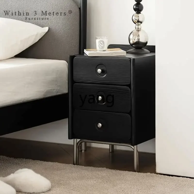 LTT small apartment narrow retro light luxury crevice bedside table small