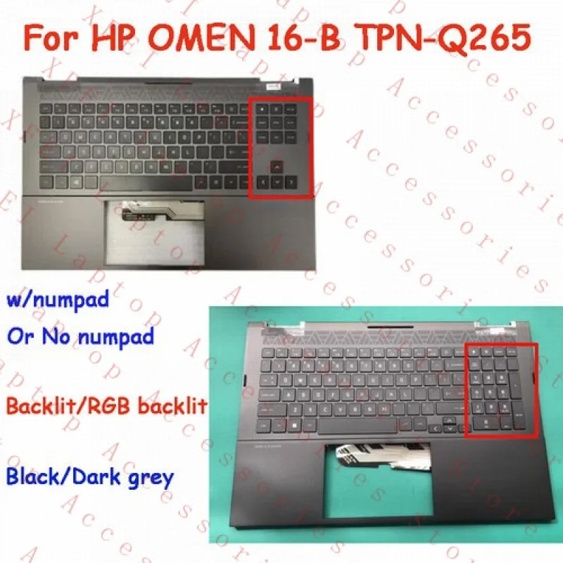 

F Palmrest w/Backlit RGB Keyboard Numpad for HP OMEN 16-B TPN-Q265