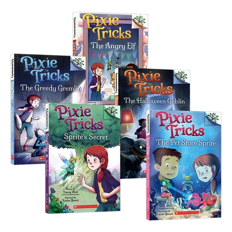 5 books/set, Pixie Tricks1 2 3 4 5, Children's books aged 6 7 8 9 English book, Fantasy Adventure novels HJ-049