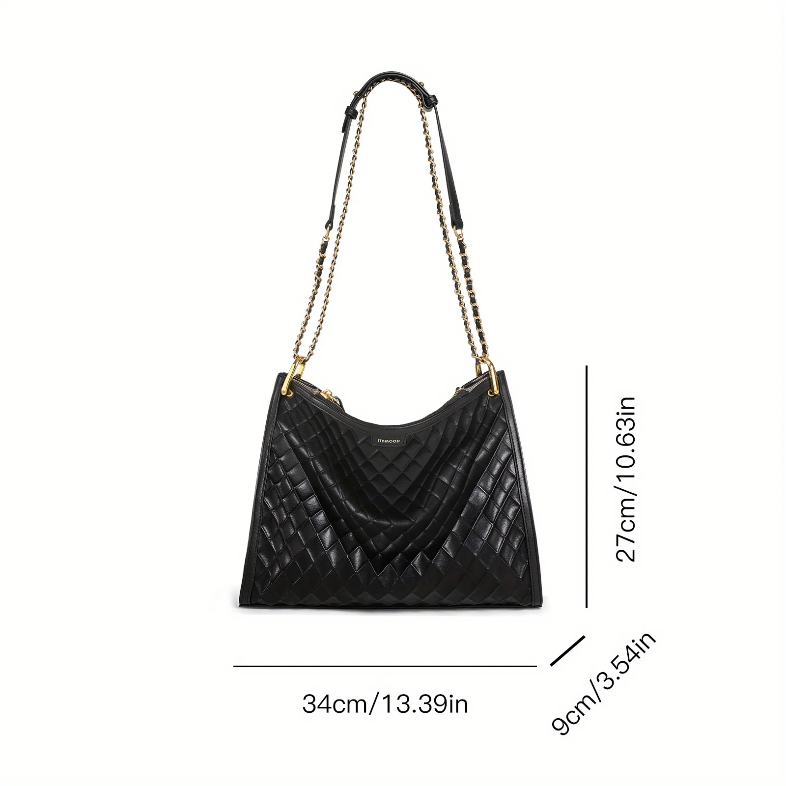 ITAMOOD Large Capacity Classic Diamond Pattern Quilted Elegant Girl Leather Handbag for Daily Use and Office.