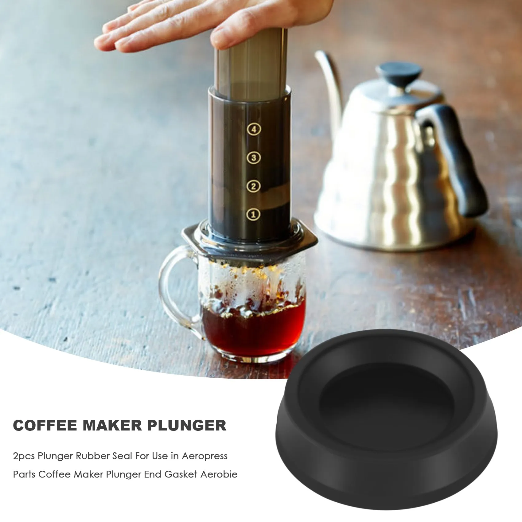 ลูกสูบซีลยางสําหรับใช้ใน Aeropress อะไหล่เครื่องชงกาแฟ Plunger End ปะเก็น Aerobie (Pack of 2) # เอบีพีพีพี