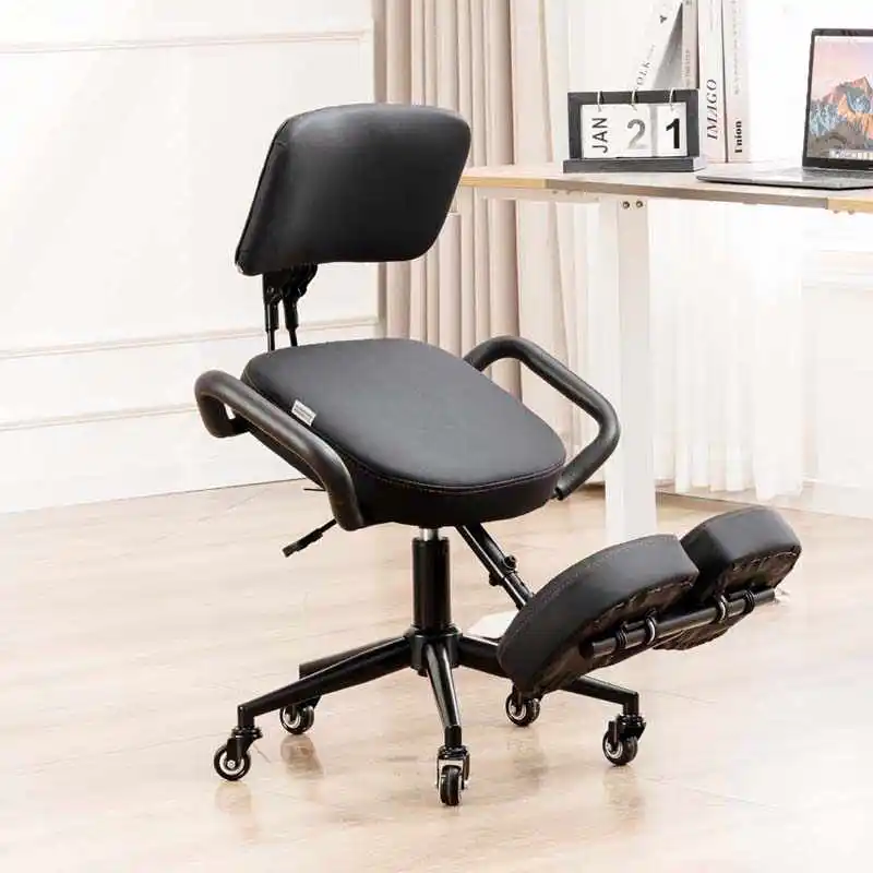 Kneeling Chair Ergonomic for Office with Back Support Height and Angle Adjustable Upright Sitting Posture Correct Computer Chair