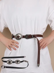 Dames Punk Heavy Metal Riemen Voor Vrouwen Cowgirl Retro Taille Versieren Cummerbund Verstelbare Pin Gesp Op Kleding Accessoires
