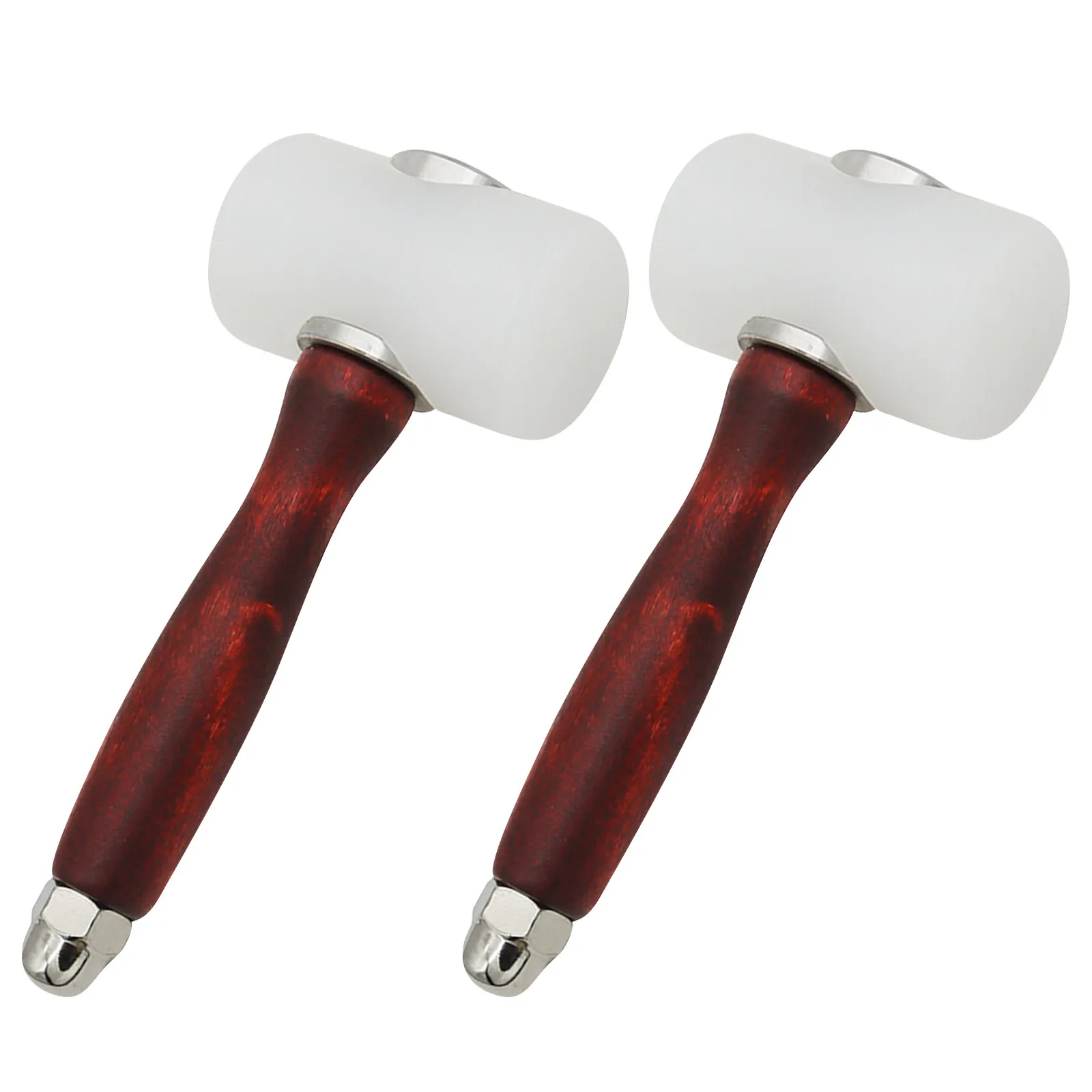 

2Pcs Dual Head Nylon Engraving Mallet with Wood Handle for Precision Stamping Punching Stitching DIY Craft Wallets Bags