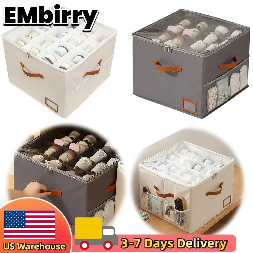 

Контейнеры для хранения обуви Shoe Cubby, вмещающие до 16 пар, с боковым сетчатым карманом и прозрачной крышкой для шкафа и гардероба.